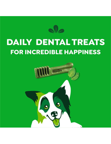 Golosinas Dentales Greenies para Perros 340g Sabor Menta