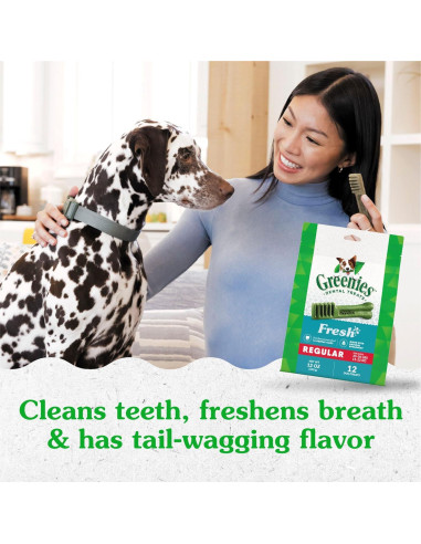 Golosinas Dentales Greenies para Perros 340g Sabor Menta