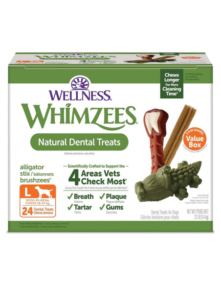 Golosinas Dentales Naturales Wellness WHIMZEES 24 Unidades