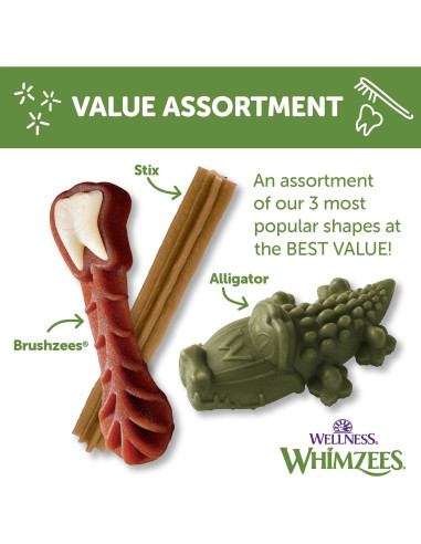 Golosinas Dentales Naturales Wellness WHIMZEES 24 Unidades