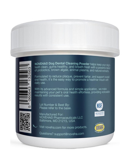 Polvo Dental NOVEHA para Mascotas 100g - Cuidado Oral Veterinario