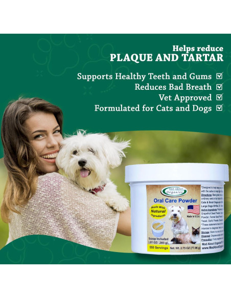 Polvo Dental Mad About Organics para Perros y Gatos - 77.96g