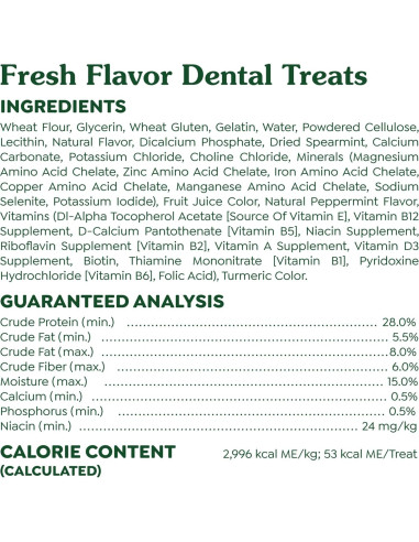 Golosinas Dentales Greenies para Perros 340g Sabor Menta