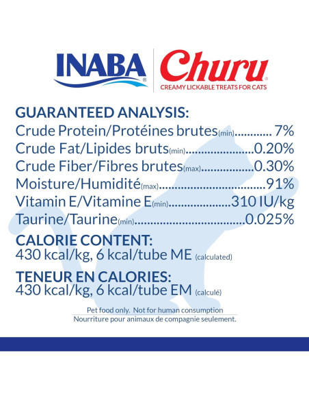 Golosinas para Gatos INABA Churu 20 Tubos 0.5 Onzas Mariscos
