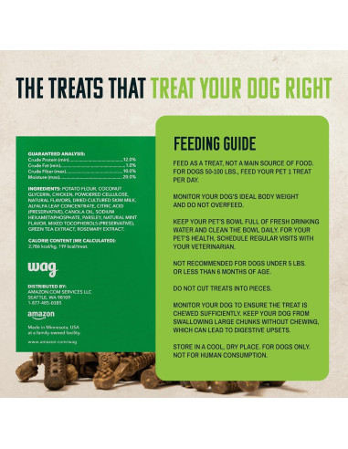 Wag Chews Dentales Amazon para Perros Grandes 1,02 kg