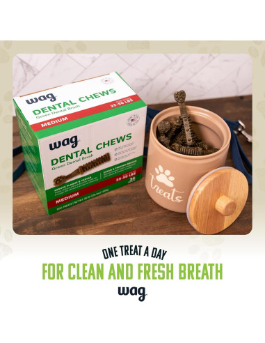 Wag Chews Dentales Amazon para Perros Grandes 1,02 kg