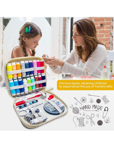Kit de Costura 88 PCS XWYQSLJY con Bolsa de Cuero Compacta