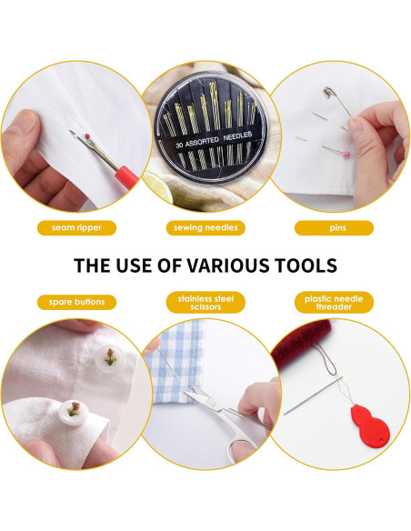 Kit de Costura 88 PCS XWYQSLJY con Bolsa de Cuero Compacta