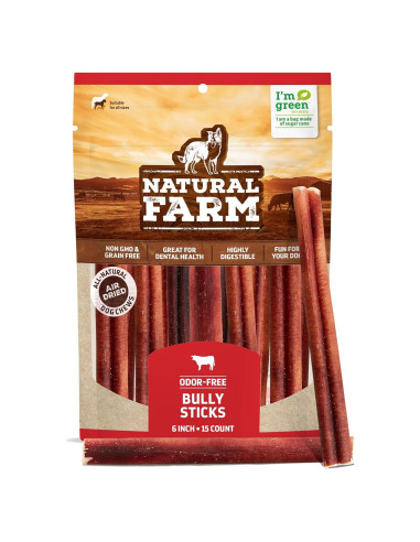Palitos de Bully Natural Farm 15 Unidades 100% Carne de Res