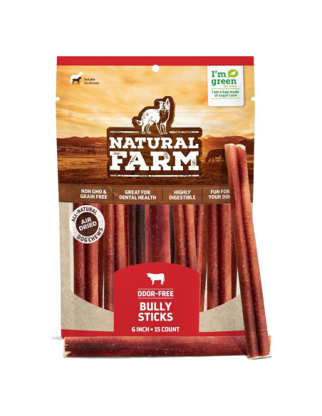 Palitos de Bully Natural Farm 15 Unidades 100% Carne de Res