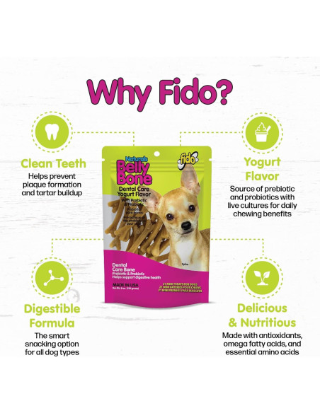 Huesos de Barriga Naturales Fido para Perros Mini - 21 Unidades