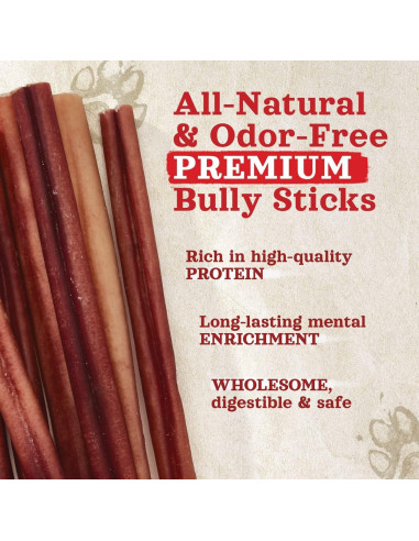 Palitos de Bully Natural Farm 15 Unidades 100% Carne de Res