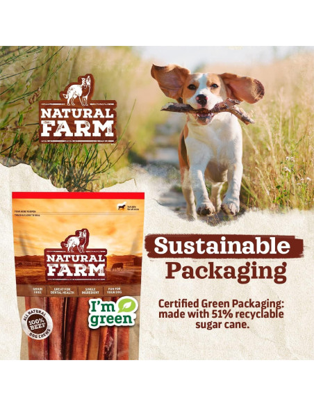 Palitos de Bully Natural Farm 15 Unidades 100% Carne de Res
