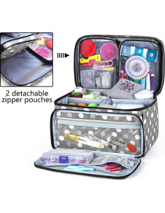 Organizador de Costura Luxja con 2 Bolsillos Transparentes 2