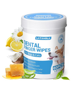 Toallitas Dentales para Perros y Gatos LATAVOLA 60 Unidades