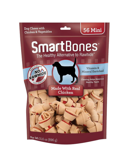 SmartBones Mini Huesos Masticables Sin Cuero 56 Unidades