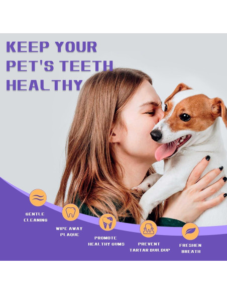 Toallitas de limpieza dental para perros y gatos RosyLife 55 unidades