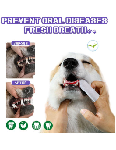 Toallitas de limpieza dental para perros y gatos RosyLife 55 unidades
