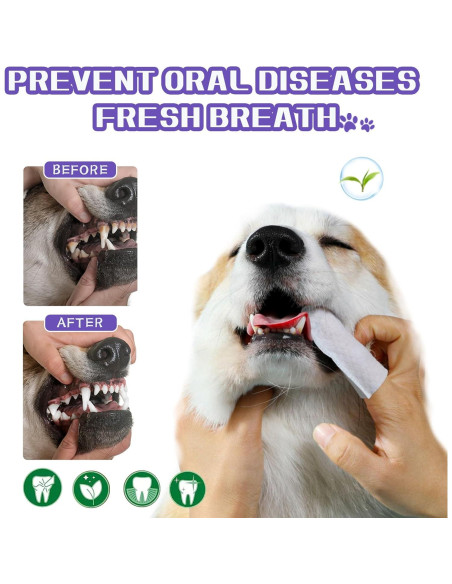 Toallitas de limpieza dental para perros y gatos RosyLife 55 unidades