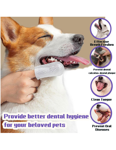 Toallitas de limpieza dental para perros y gatos RosyLife 55 unidades