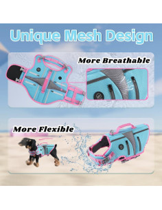 Chaleco Salvavidas para Perros EMUST Azul Pequeño 2