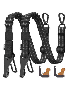 Cinturón de Seguridad para Perros Pawaboo 3-en-1 Negro