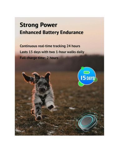 Rastreador GPS Aorkuler para Perros Sin Cuota Mensual Negro