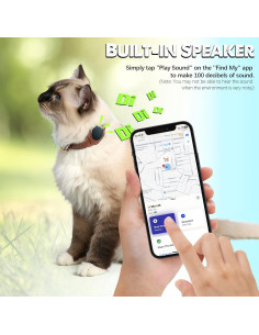 Rastreador GPS para Gatos Jowlroel Collar de Cuero Marrón 2