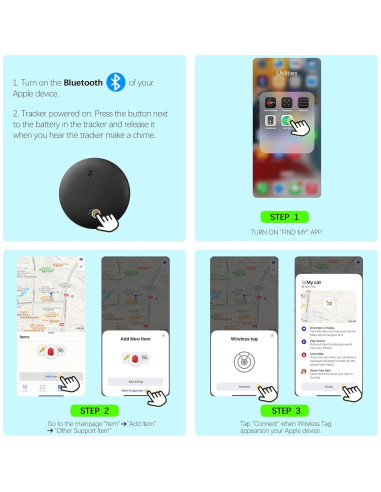 Rastreador GPS para Gatos Jowlroel Collar de Cuero Marrón