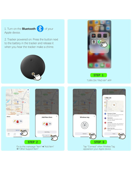 Rastreador GPS para Gatos Jowlroel Collar de Cuero Marrón