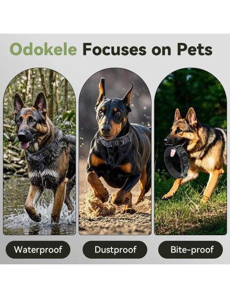 Collar para perro Odokele AirTag impermeable M Negro