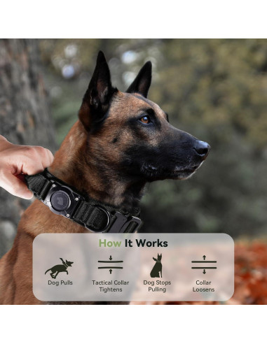 Collar para perro Odokele AirTag impermeable M Negro