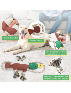 Juguete para Perro Letsmeet Pato Squeaky con Cuerda 7,6 cm 2
