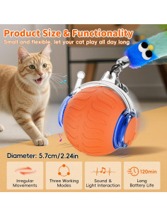 Juguete Interactivo para Gatos UPSKY Bola Eléctrica 5 cm 2