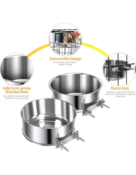 2 Tazones Medianos Acero Inoxidable Antideslizantes Yummy Sam