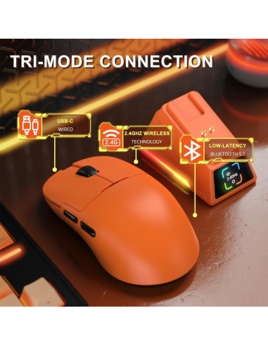 Ratón Gaming Inalámbrico A.JAZZ AJ159APEX 42000DPI RGB