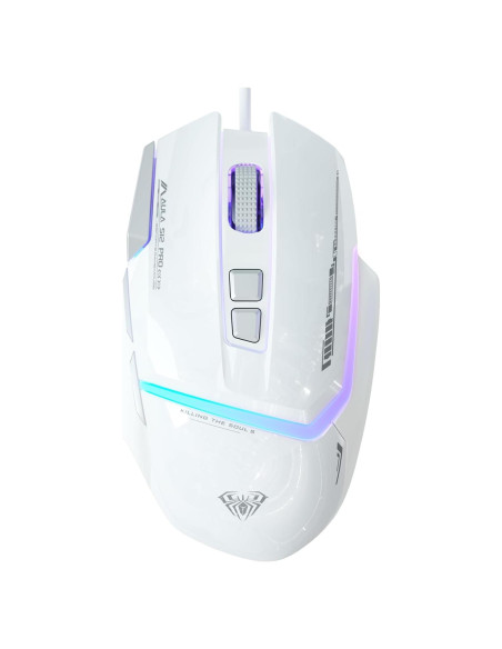 Ratón Gaming AULA S12 Pro Blanco 12800 DPI RGB 8 Botones