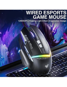 Ratón Gaming AULA S12 Pro Blanco 12800 DPI RGB 8 Botones 2