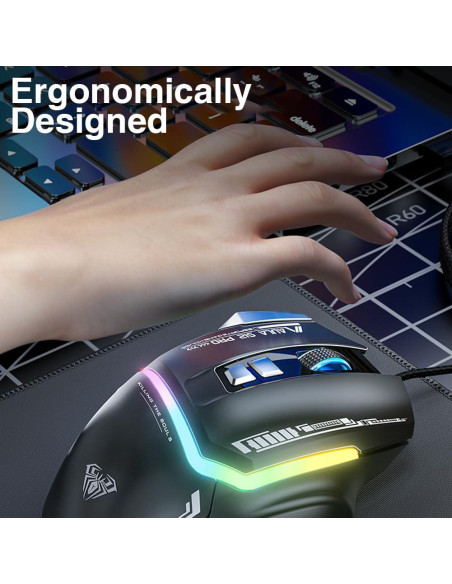 Ratón Gaming AULA S12 Pro Blanco 12800 DPI RGB 8 Botones