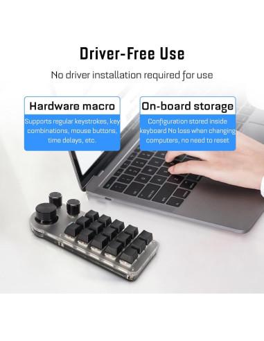 Teclado Mecánico Programable Sanpyl 15 Teclas 3 Perillas