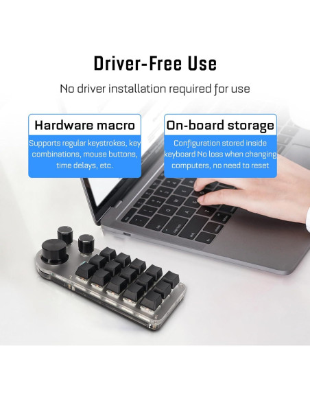 Teclado Mecánico Programable Sanpyl 15 Teclas 3 Perillas