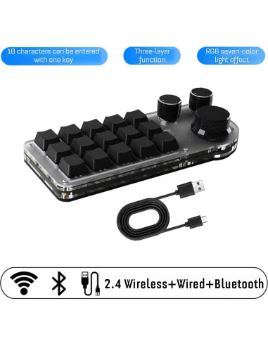 Teclado Mecánico Programable Sanpyl 15 Teclas 3 Perillas