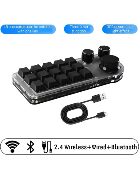 Teclado Mecánico Programable Sanpyl 15 Teclas 3 Perillas