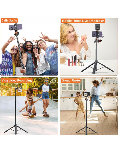 Bastón Selfie 140cm Karlak con Trípode y Cabeza de Bola