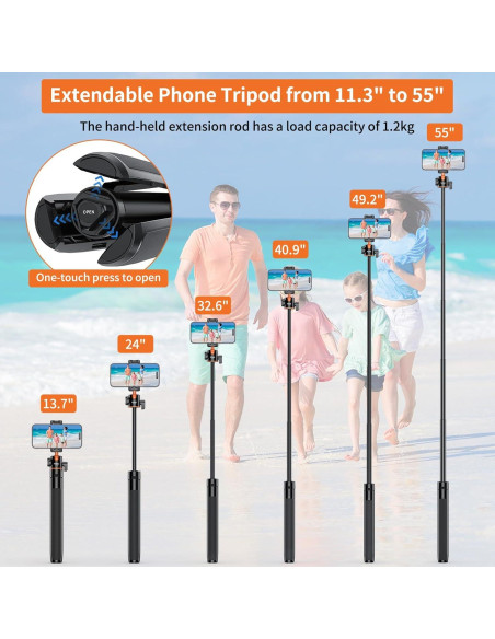 Bastón Selfie 140cm Karlak con Trípode y Cabeza de Bola