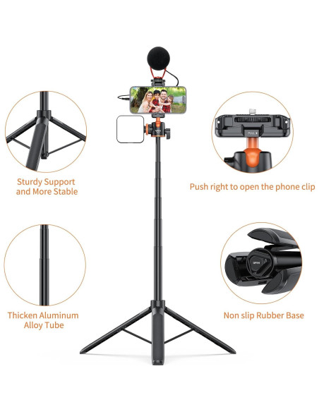 Bastón Selfie 140cm Karlak con Trípode y Cabeza de Bola