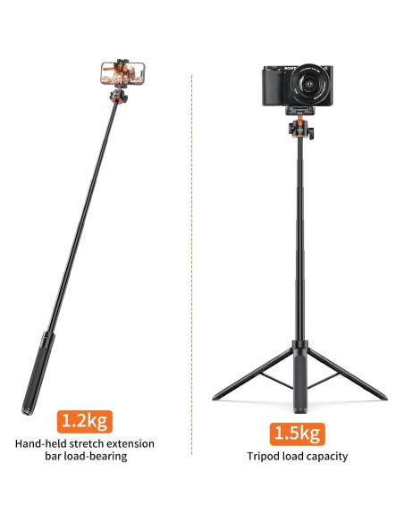 Bastón Selfie 140cm Karlak con Trípode y Cabeza de Bola