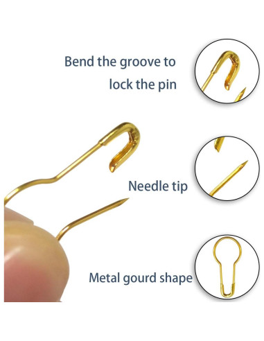 100 Alfileres de Seguridad de Metal en Forma de Calabaza Dorados