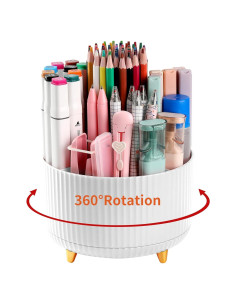Soporte giratorio para lápices EDENMS blanco 5 compartimentos
