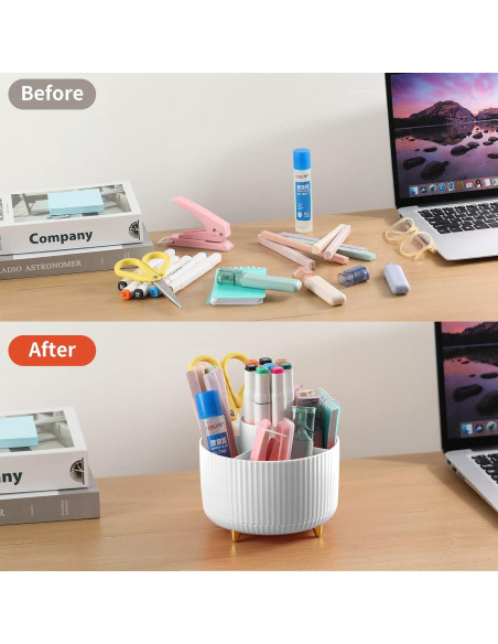 Soporte giratorio para lápices EDENMS blanco 5 compartimentos